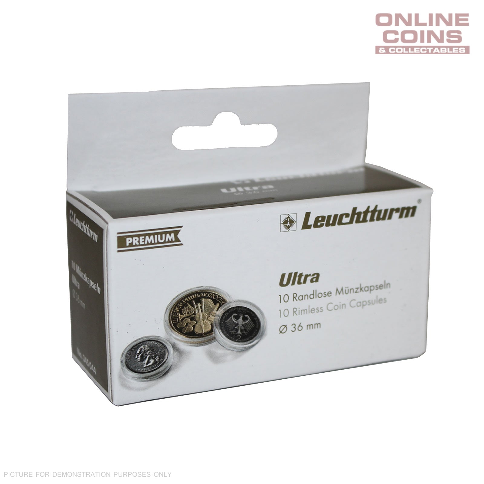 Lighthouse PREMIUM Coin Capsules - Round 36mm Packet of 10